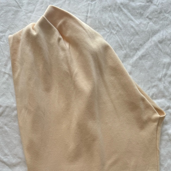 AMERICAN APPAREL | CLASSIC GIRL FITTED DRESS | ONE-SHOULDER | CREAM | SIZE XS/S - Picture 4 of 8